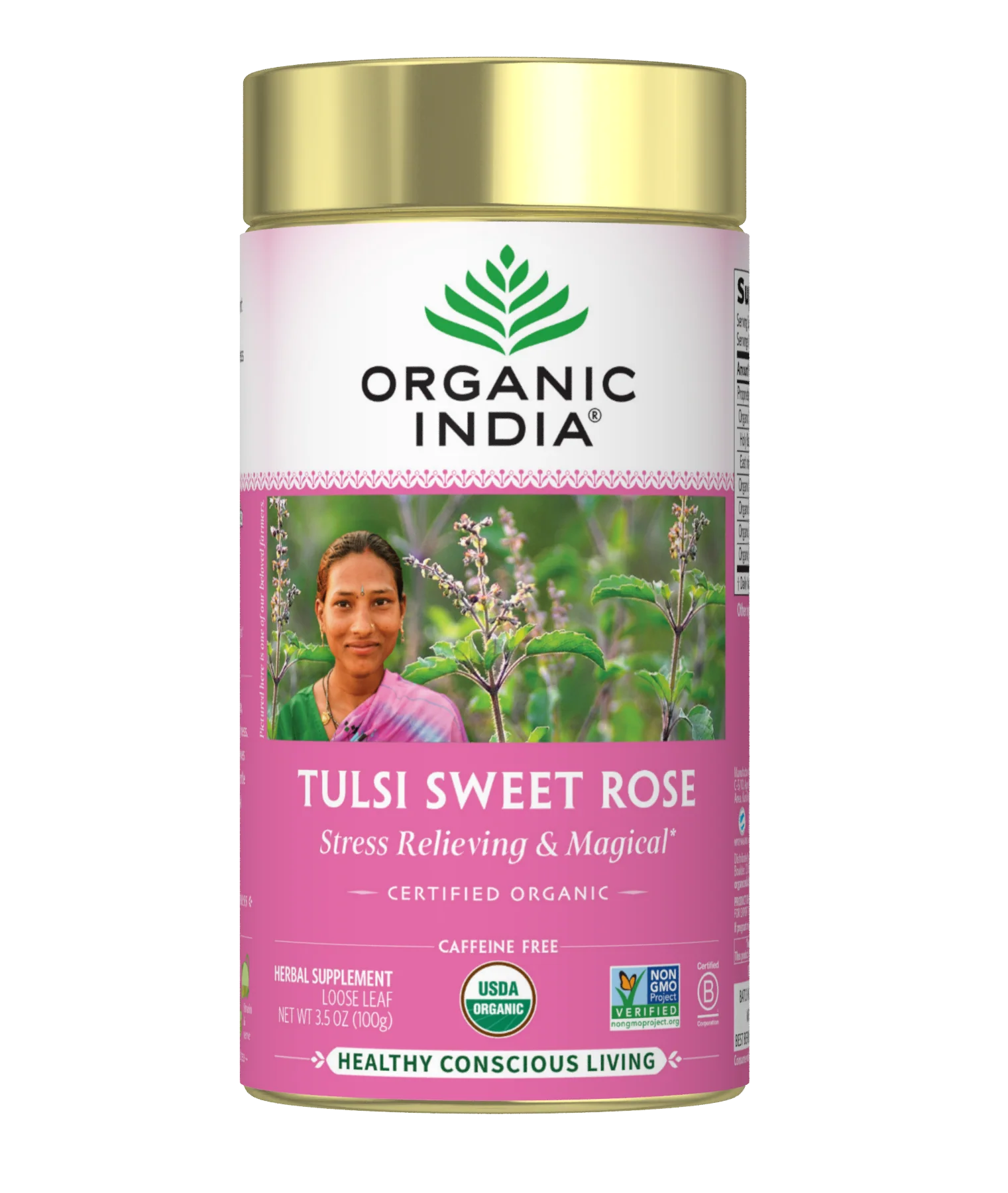 Tulsi Sweet Rose Loose Leaf Tea Canister