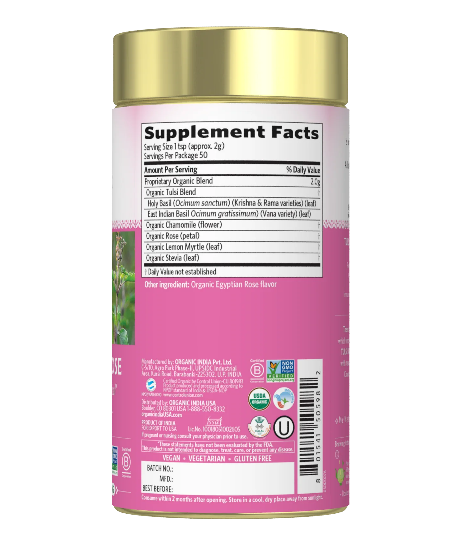 Tulsi Sweet Rose Loose Leaf Tea Canister - Image 7